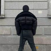 Rick Owens Fur patchwork down jacket