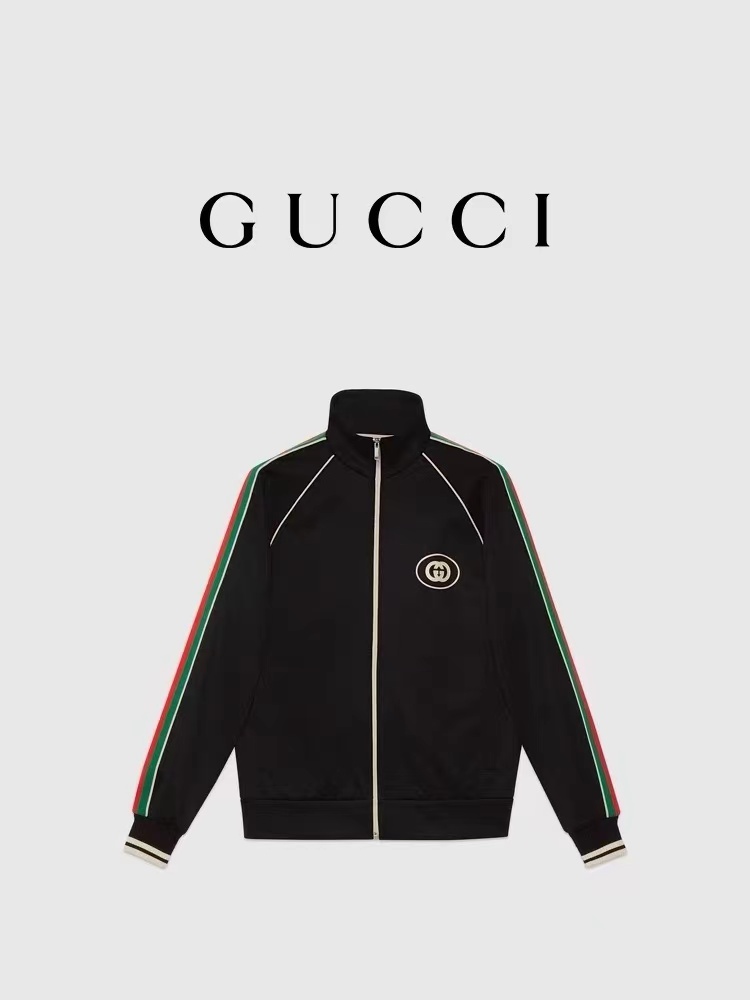 Gucci jersey zipper blazer