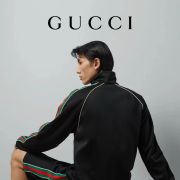 Gucci jersey zipper blazer