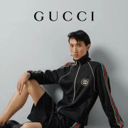 Gucci jersey zipper blazer