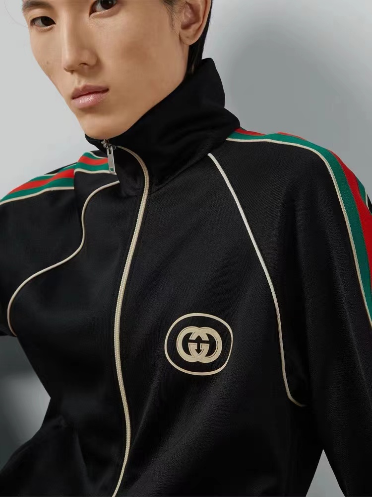 Gucci jersey zipper blazer